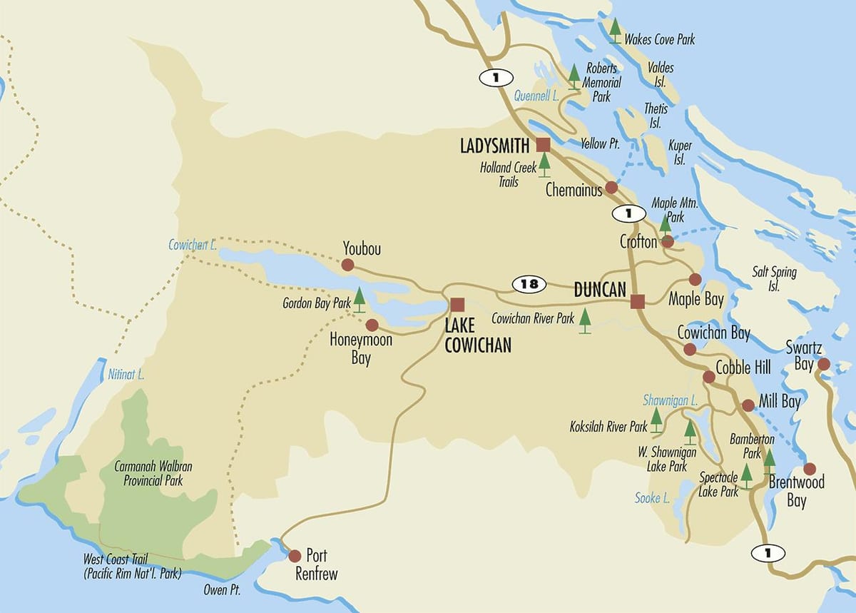 ನಕ್ಷೆ ಡಂಕನ್ vancouver island 