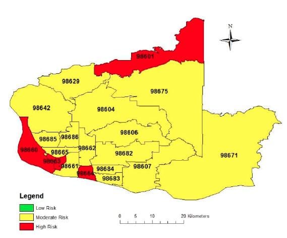 ಬ್ರಿಟಿಷ್ ಕೊಲಂಬಿಯಾ ಪ್ರದೇಶದಲ್ಲಿ ಕೋಡ್ ನಕ್ಷೆ