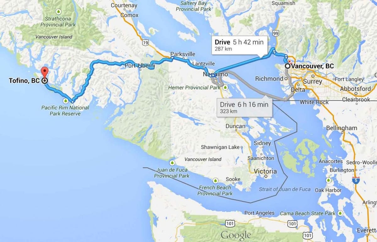 ನಕ್ಷೆ tofino vancouver island