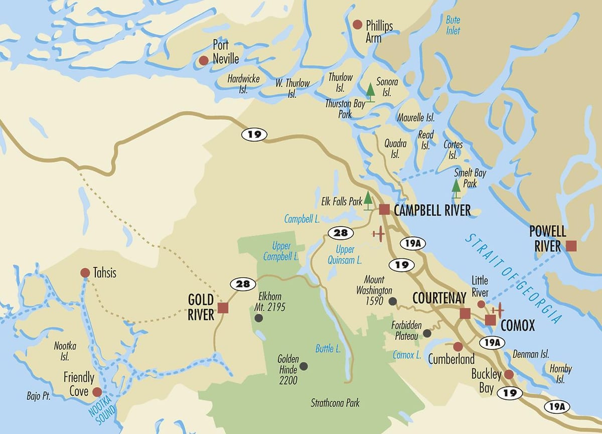 ಕ್ಯಾಂಪ್ಬೆಲ್ ನದಿ ನಕ್ಷೆ vancouver island