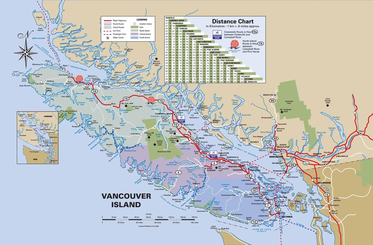vancouver island ಹೆದ್ದಾರಿ ನಕ್ಷೆ