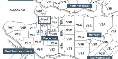 Vancouver island ಅಂಚೆ ಸಂಕೇತಗಳು ನಕ್ಷೆ