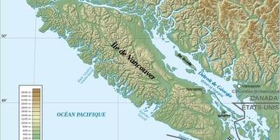 ನಕ್ಷೆ ಸ್ಥಳಾಕೃತಿಯ vancouver island