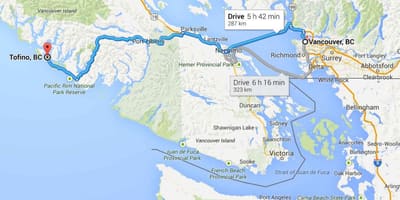 ನಕ್ಷೆ tofino vancouver island