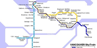 ನಕ್ಷೆ yvr skytrain